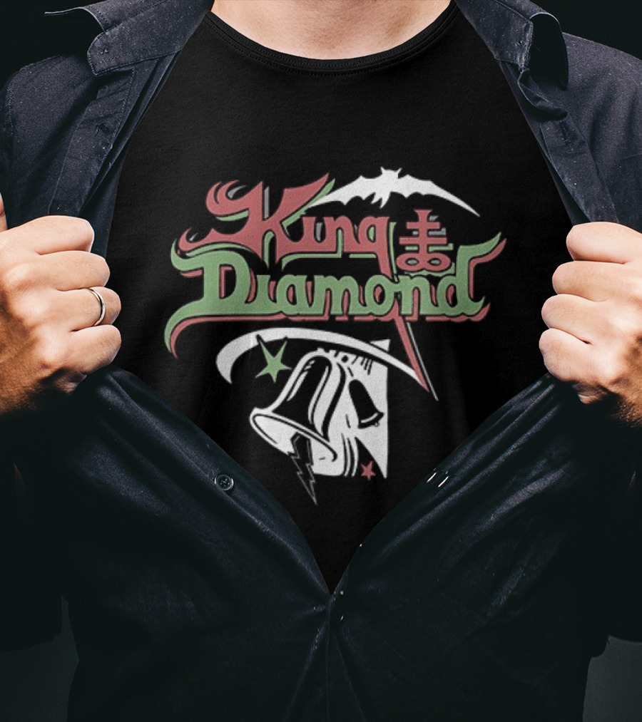 King Diamond No Presents For Christmas Flying Bat Vintage Retro Style T-Shirt