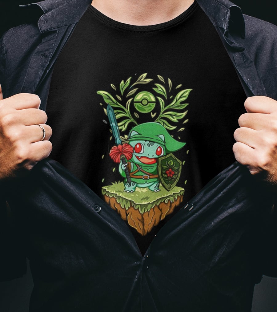 Legend Of Grass Bulbasaur Pokémon And Zelda Fusion T-Shirt
