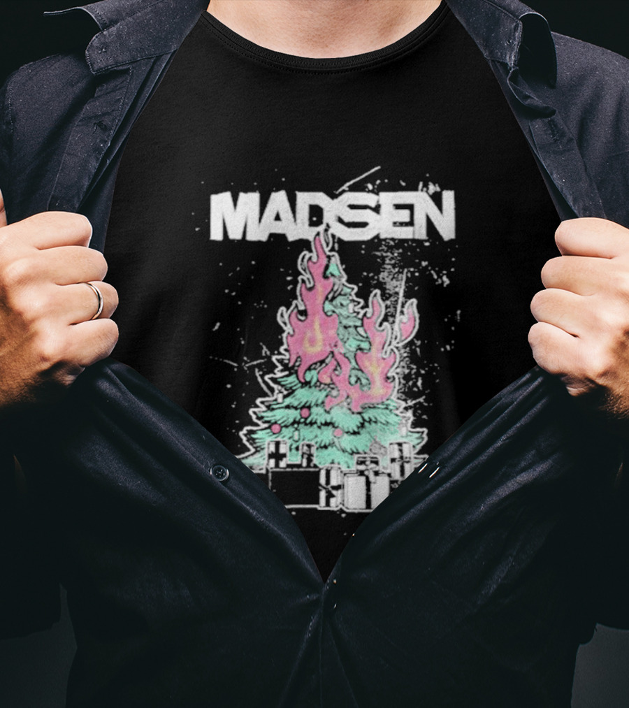 Madsen Flaming Christmas Tree XMAS T-Shirt