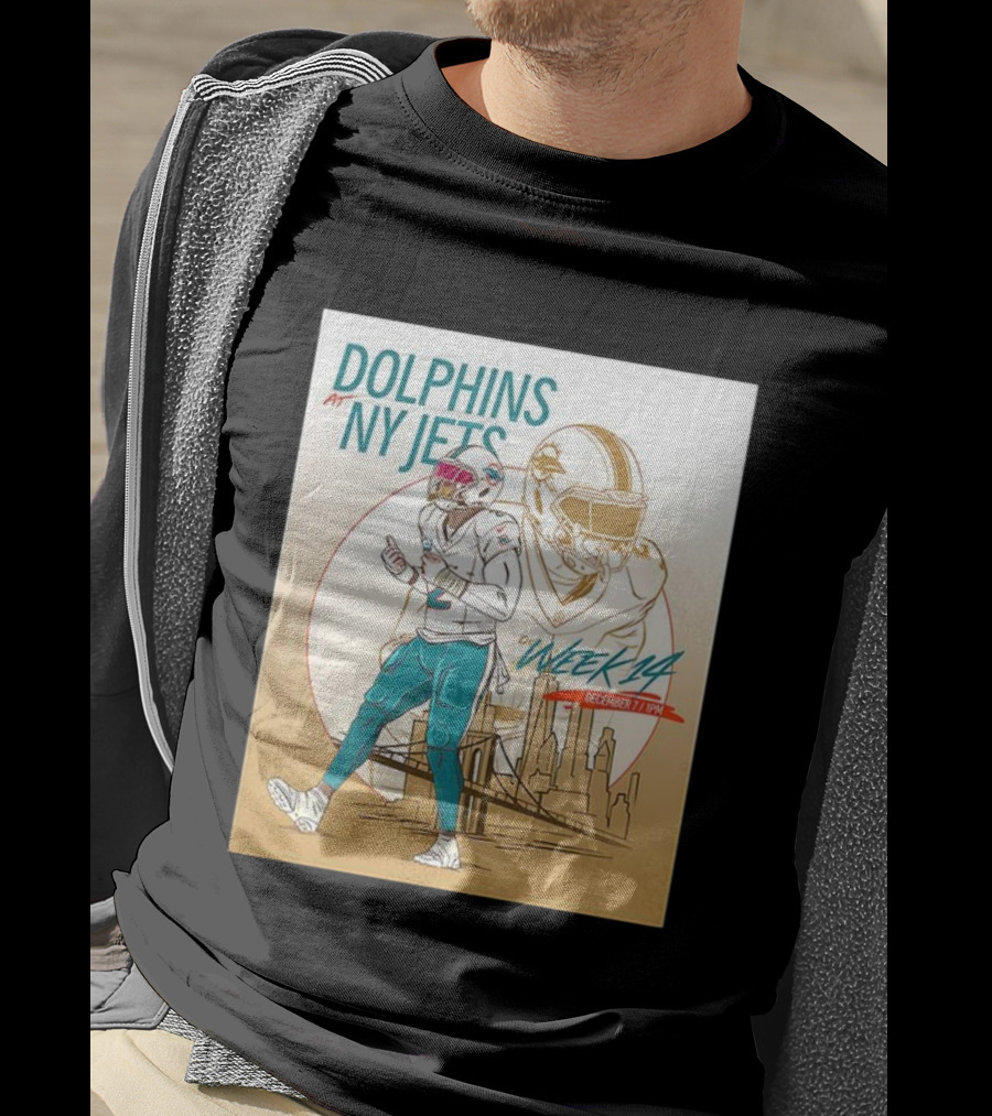 Dolphins At NY Jets Week 14 December 7 1PM Football Matchup T-Shirt