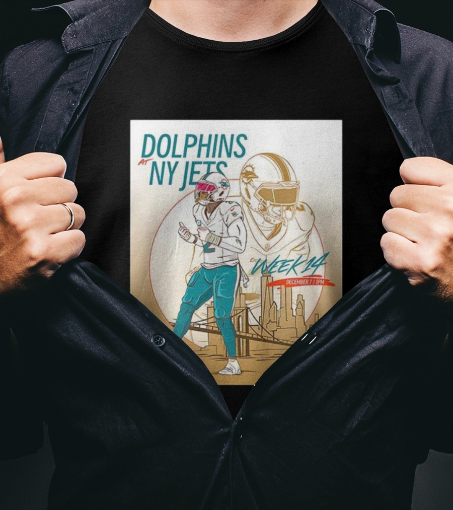 Dolphins At NY Jets Week 14 December 7 1PM Football Matchup T-Shirt