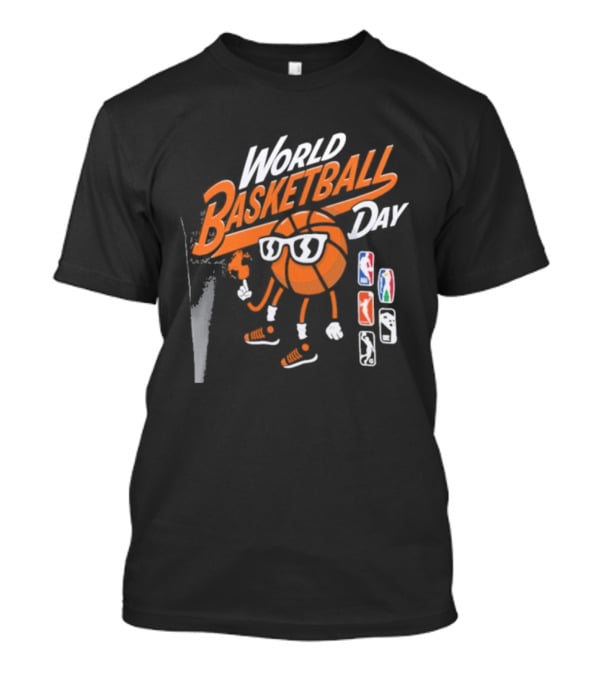 World Basketball Day NBA Logos Cartoon Basketball Player T-Shirt