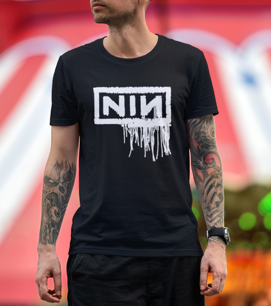 Nine Inch Nails NIN With Teeth Dripping Logo 20th Anniversary T-Shirt