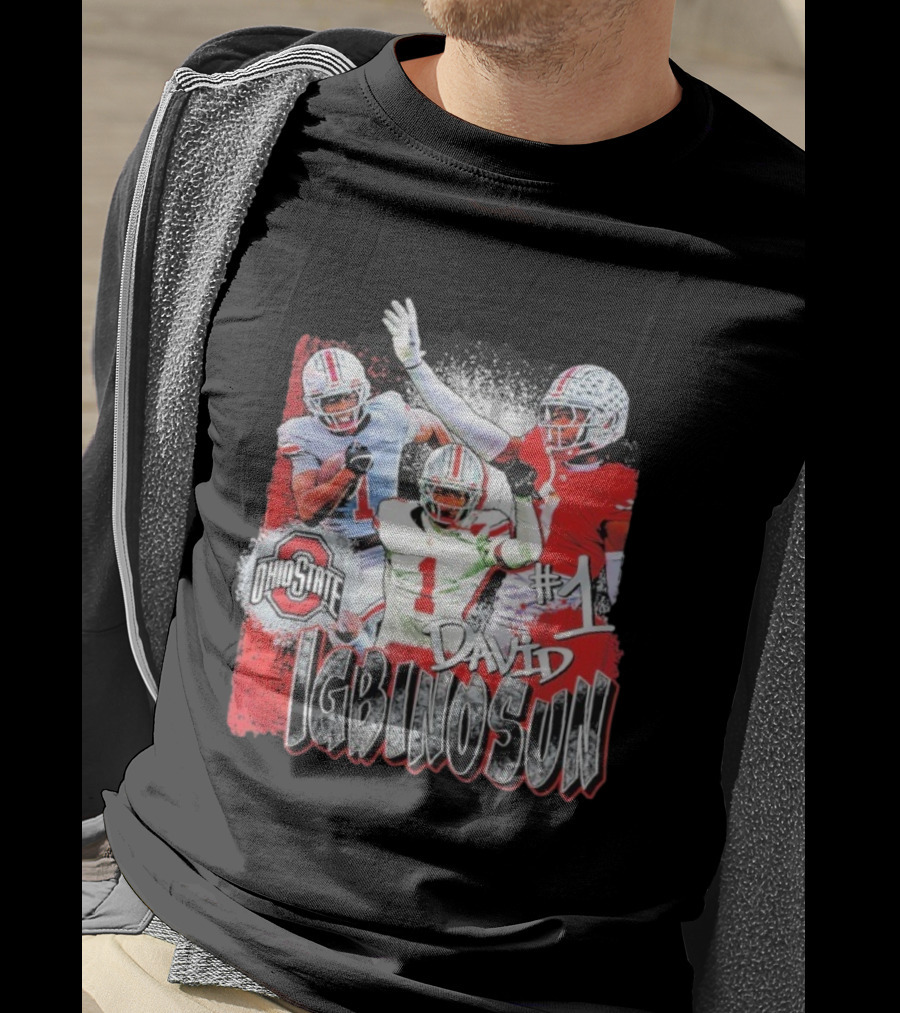 Ohio State Buckeyes Davison Igbinosun #1 Highlight Football Fan Gear T-Shirt