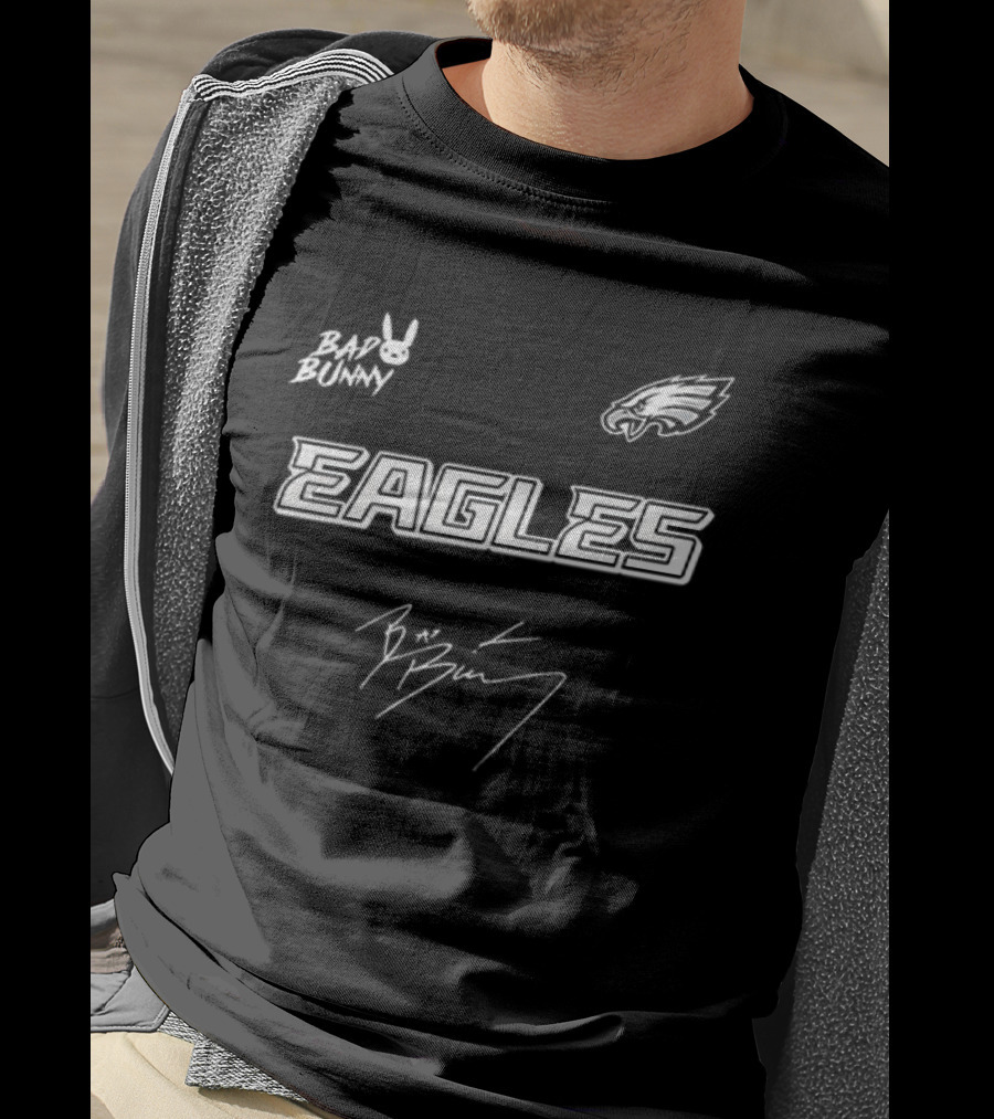 Philadelphia Eagles Bad Bunny Signature Collaboration T-Shirt