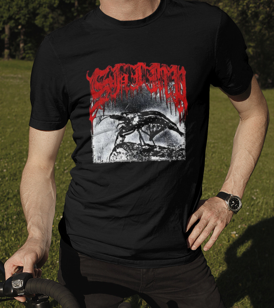Death Metal Shrimp Lover Retro Horror Style T-Shirt