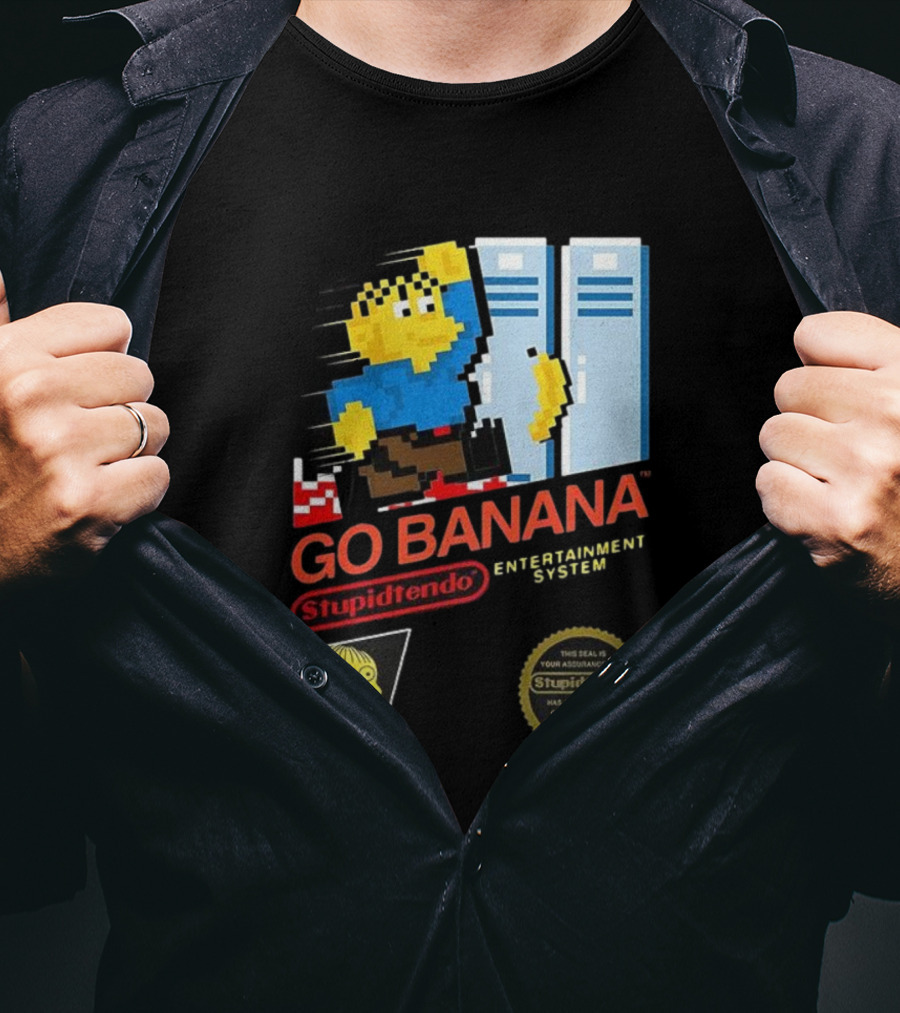 Go Banana Stupidtendo Entertainment System 8-Bit Wiggum Series T-Shirt