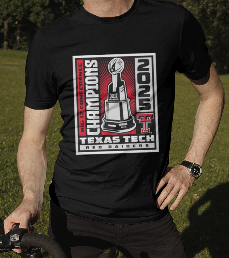 Texas Tech Red Raiders 2025 Big 12 Conference Champions Trophy Winner T-Shirt