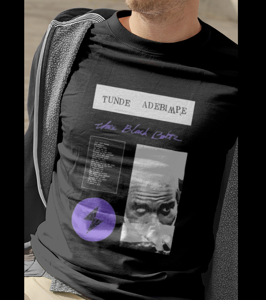 Tunde Adebimpe Thee Black Boltz Just Above Thunder Purple Lightning T-Shirt