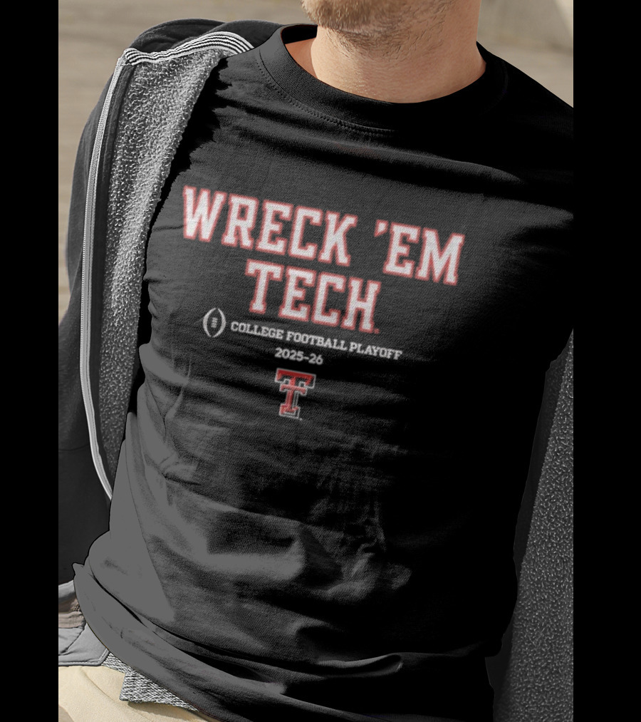 Texas Tech Red Raiders Wreck 'Em Tech College Football Playoff 2025-26 Team Slogan T-Shirt