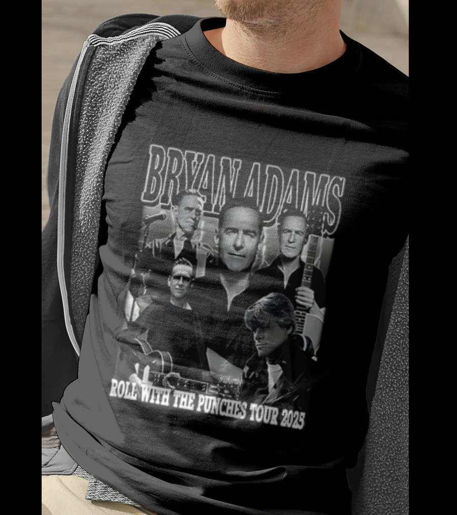 Bryan Adams Roll With The Punches Tour 2025 Dates Schedule T-Shirt