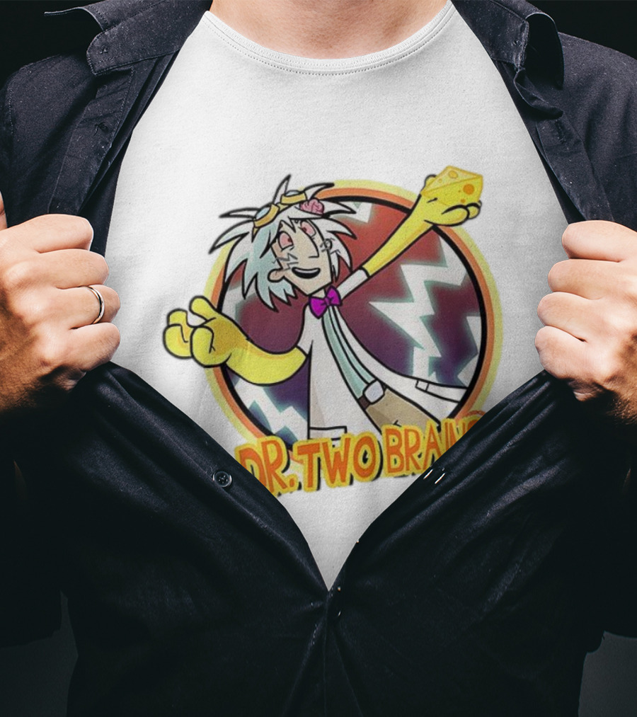 Dr Two Brains Character Cheese Lover T-Shirt
