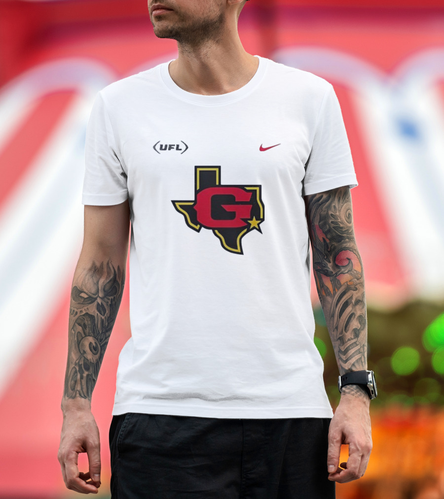 Houston Gamblers USFL Nike Texas Map Star T-Shirt