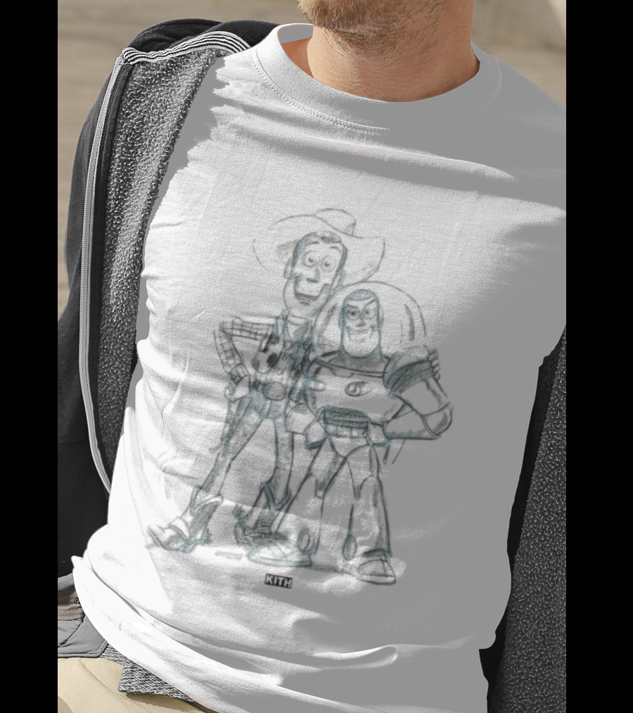 Kith For Pixar Toy Story Sketch Woody Buzz T-Shirt