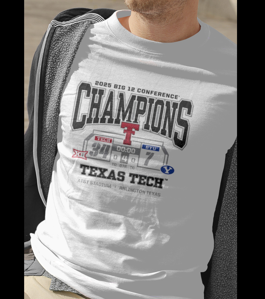 Texas Tech Red Raiders Champions Beat BYU 2025 Big 12 Conference Arlington T-Shirt
