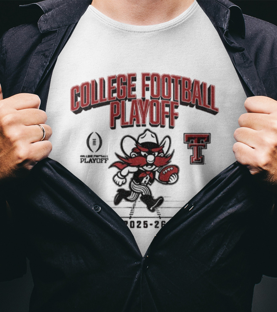 Texas Tech Red Raiders 2025-26 College Football Playoff CFP Mascot T-Shirt