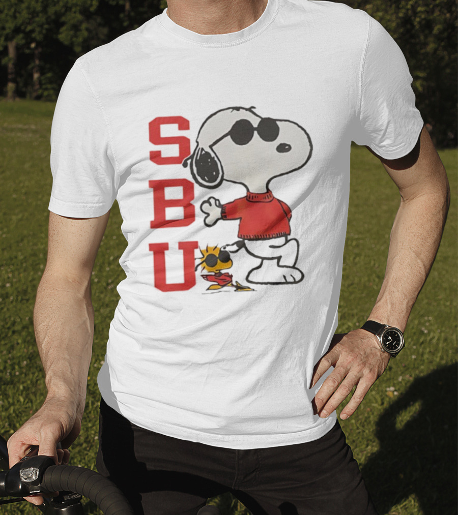 Stony Brook University Snoopy Woodstock SBU Joe Cool T-Shirt
