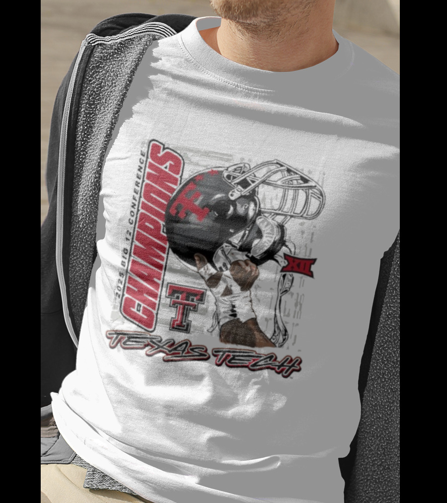Texas Tech Red Raiders 2025 Big 12 Champions Football Raise Em Up XII T-Shirt