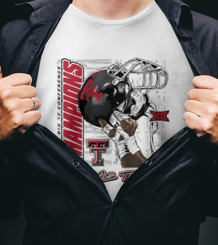 Texas Tech Red Raiders 2025 Big 12 Champions Football Raise Em Up XII T-Shirt