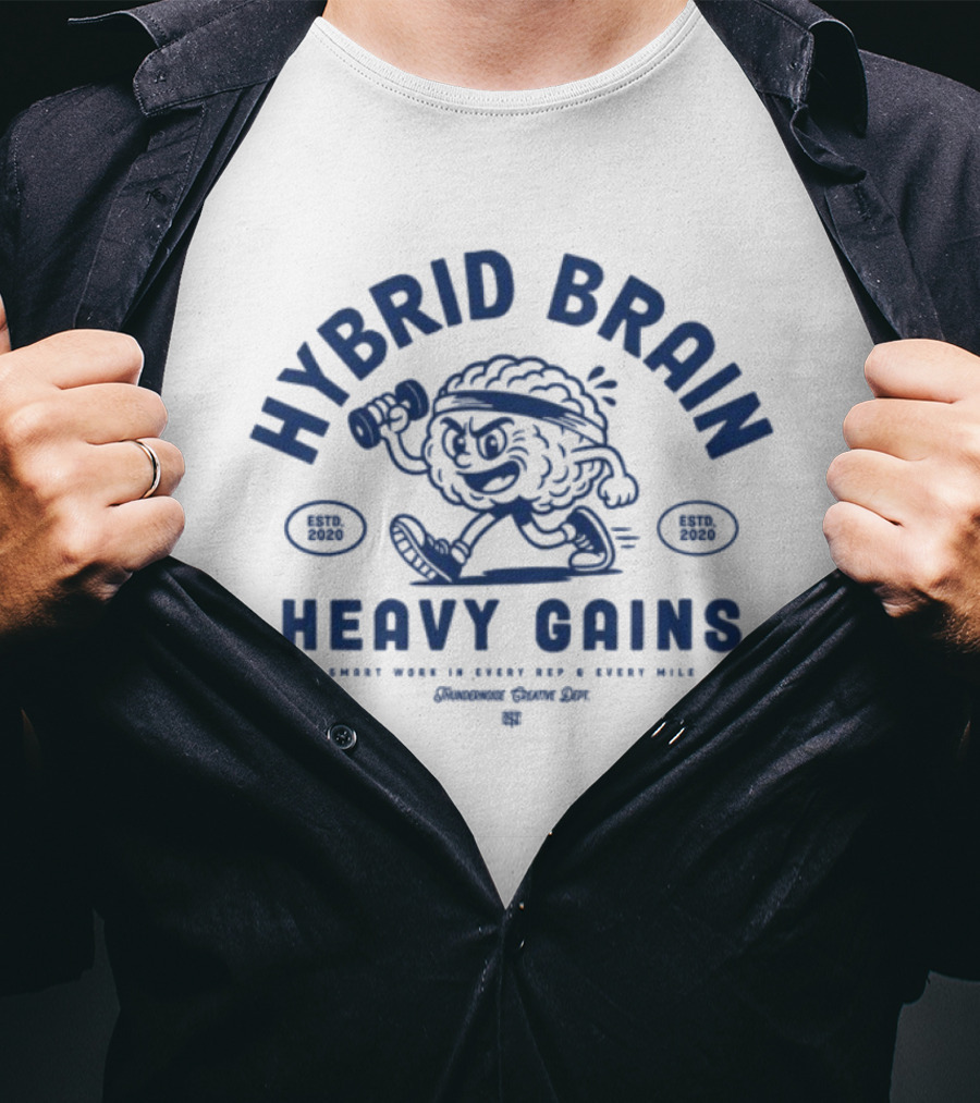 Hybrid Brain Heavy Gains Established 2020 Mindset Every Rep Every Mile T-Shirt