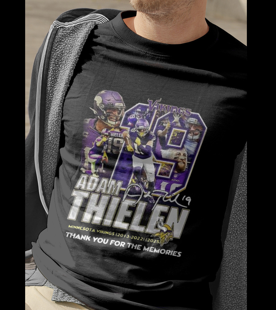 Adam Thielen Vikings 19 Minnesota Memories Signature 2013-2022 T-Shirt