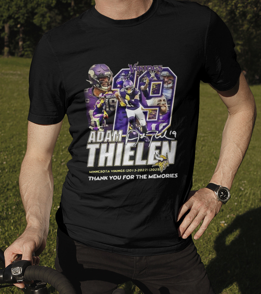 Adam Thielen Vikings 19 Minnesota Memories Signature 2013-2022 T-Shirt