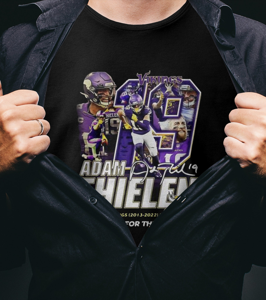 Adam Thielen Vikings 19 Minnesota Memories Signature 2013-2022 T-Shirt
