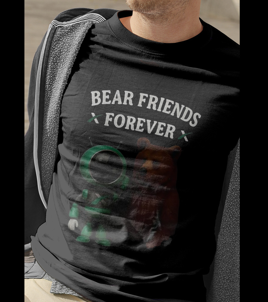 Bear Friends Forever Robot And Bear Duo Fun T-Shirt
