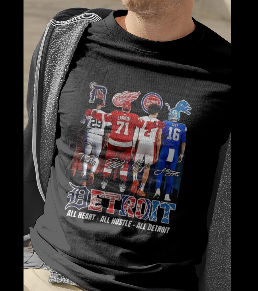 Detroit Teams Larkin Goff All Heart All Hustle T-Shirt