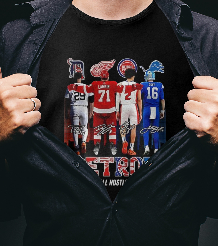 Detroit Teams Larkin Goff All Heart All Hustle T-Shirt