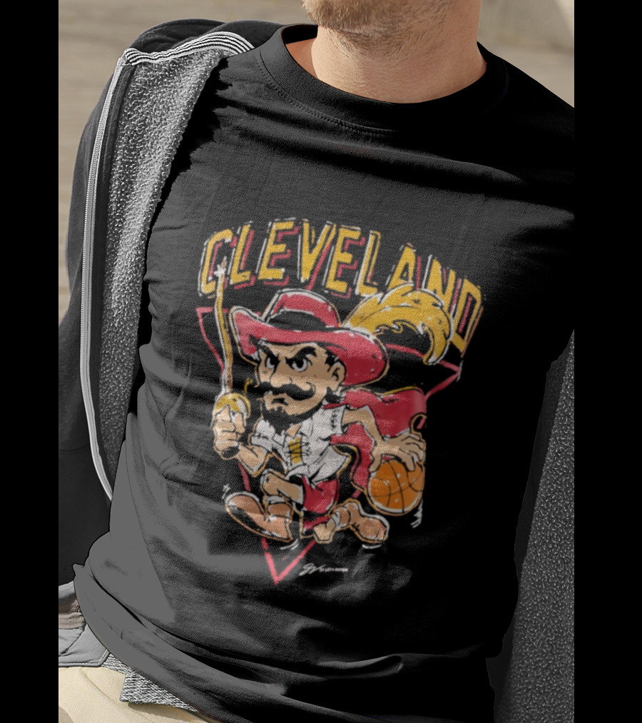 Cleveland Cavaliers Retro Mascot Classic Basketball T-Shirt