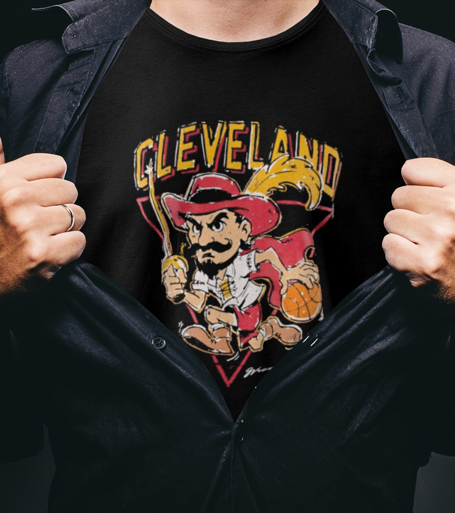 Cleveland Cavaliers Retro Mascot Classic Basketball T-Shirt