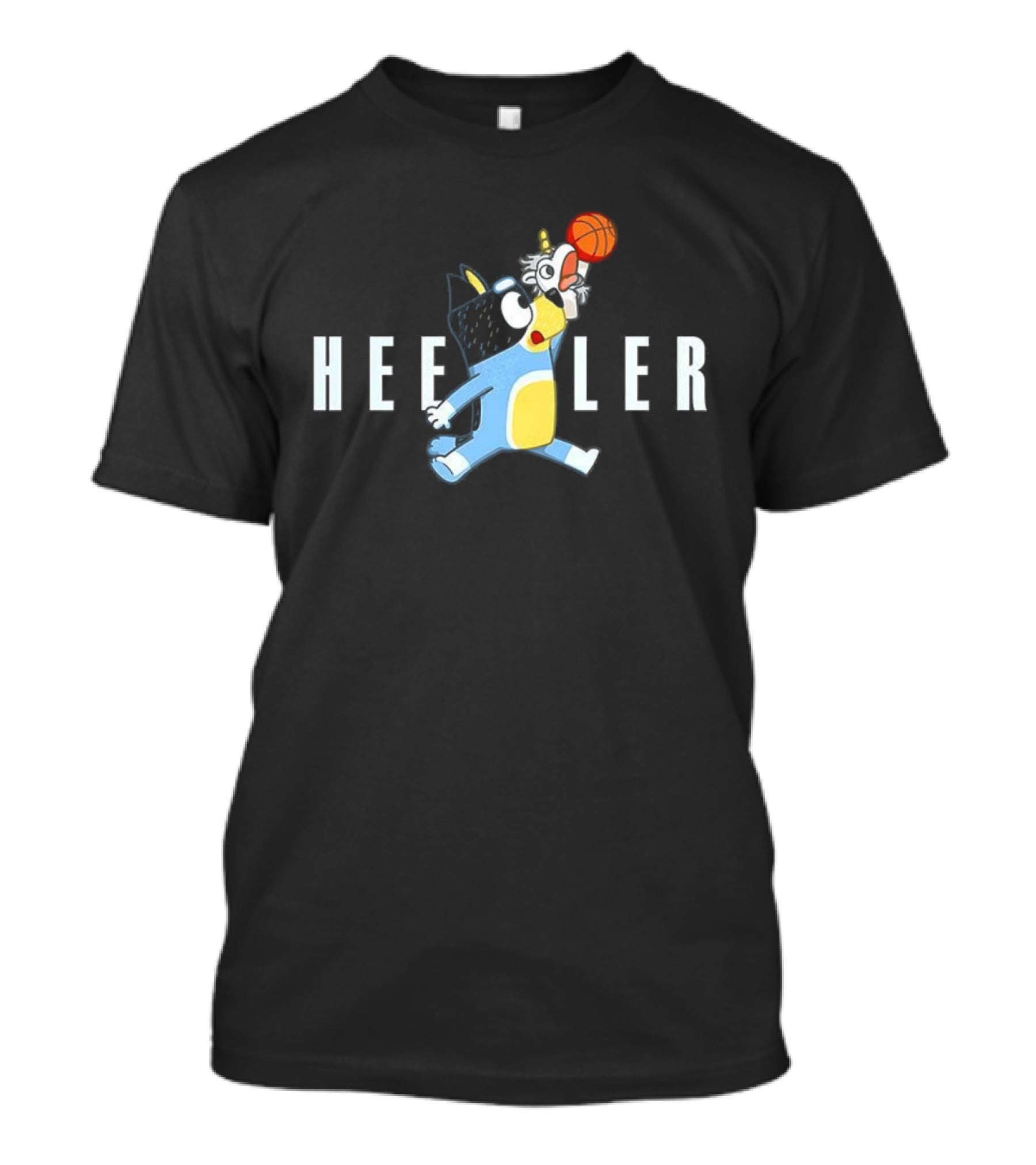 Bluey Heeler Slam Dunk Basketball Cartoon Character T-Shirt