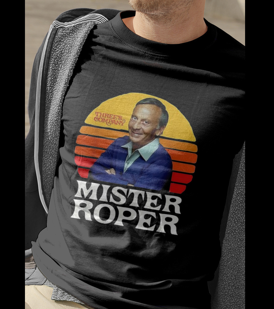 Mister Roper Three's Company Vintage 1970s Sitcom Character T-Shirt