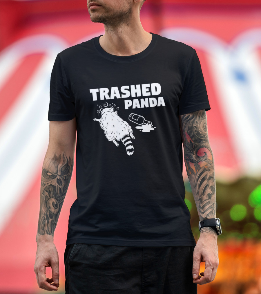 Trashed Panda Raccoon Drunk Hanover T-Shirt