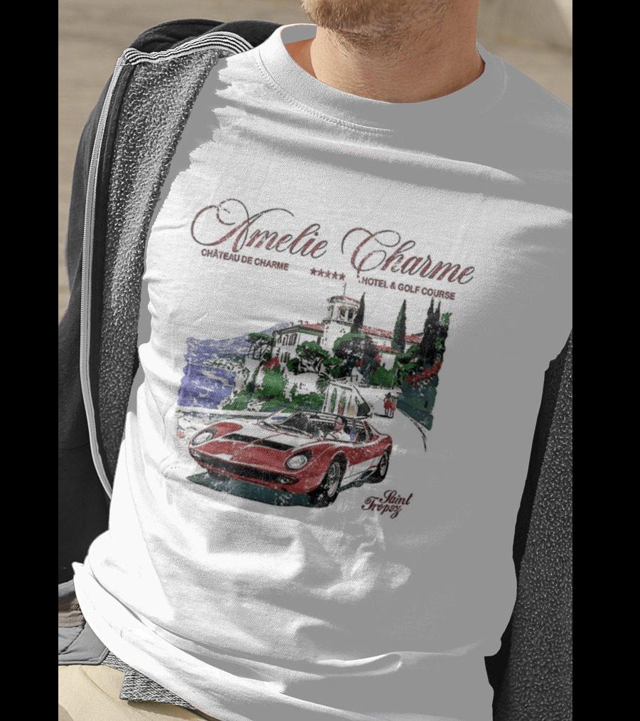 Amelie Charme Chateau Du Charme Saint Tropez Hotel And Golf Course Vintage Car Scenic T-Shirt