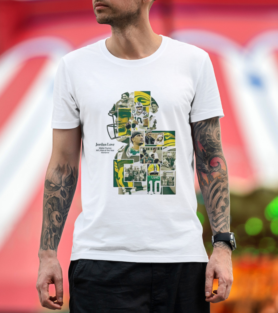 Jordan Love Green Bay Packers NFL Man Of The Year Nominee Collage T-Shirt