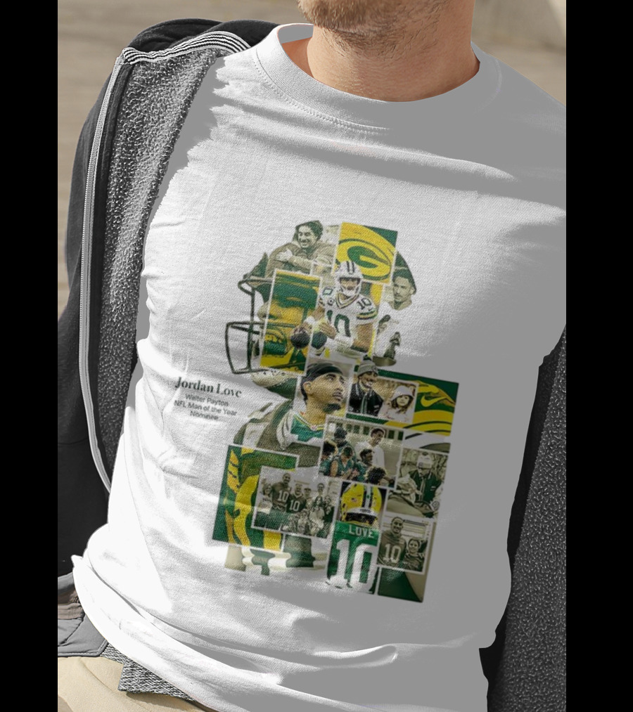 Jordan Love Green Bay Packers NFL Man Of The Year Nominee Collage T-Shirt