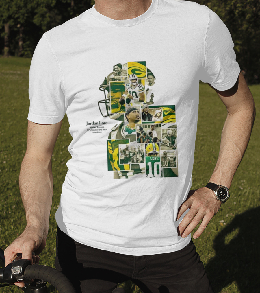 Jordan Love Green Bay Packers NFL Man Of The Year Nominee Collage T-Shirt