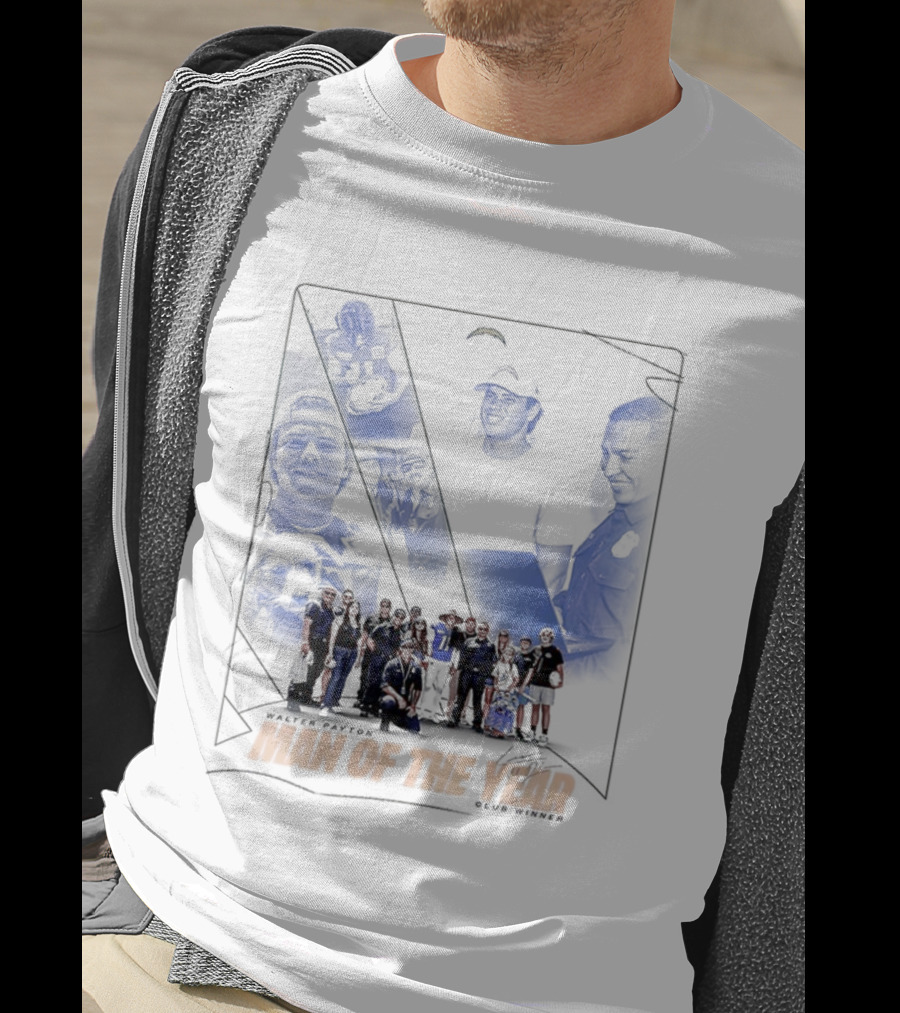 Los Angeles Chargers Man Of The Year Signature Team Celebration With Faces T-Shirt