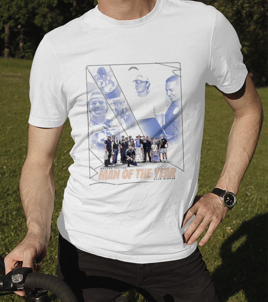 Los Angeles Chargers Man Of The Year Signature Team Celebration With Faces T-Shirt