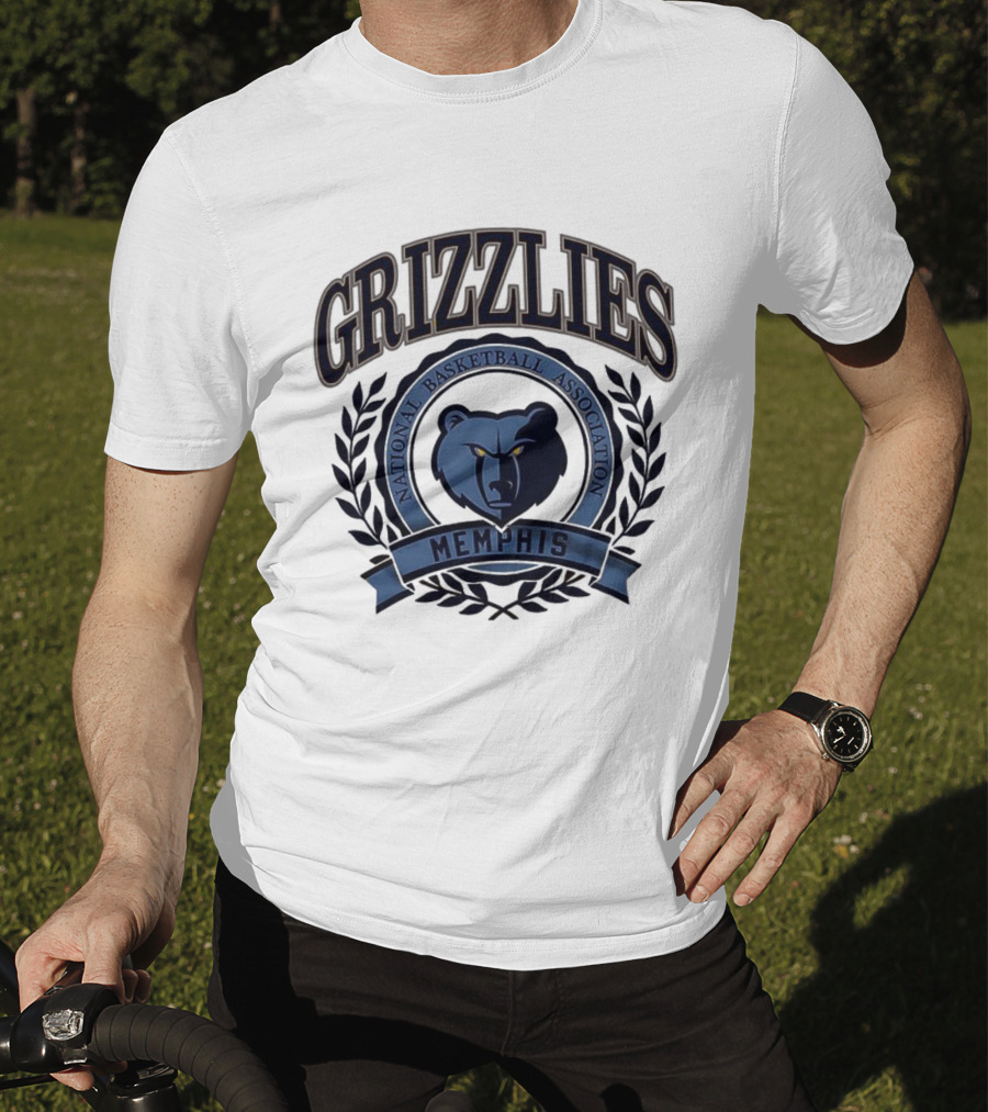 Memphis Grizzlies National Basketball Association Laurel Wreath Frame Retro T-Shirt