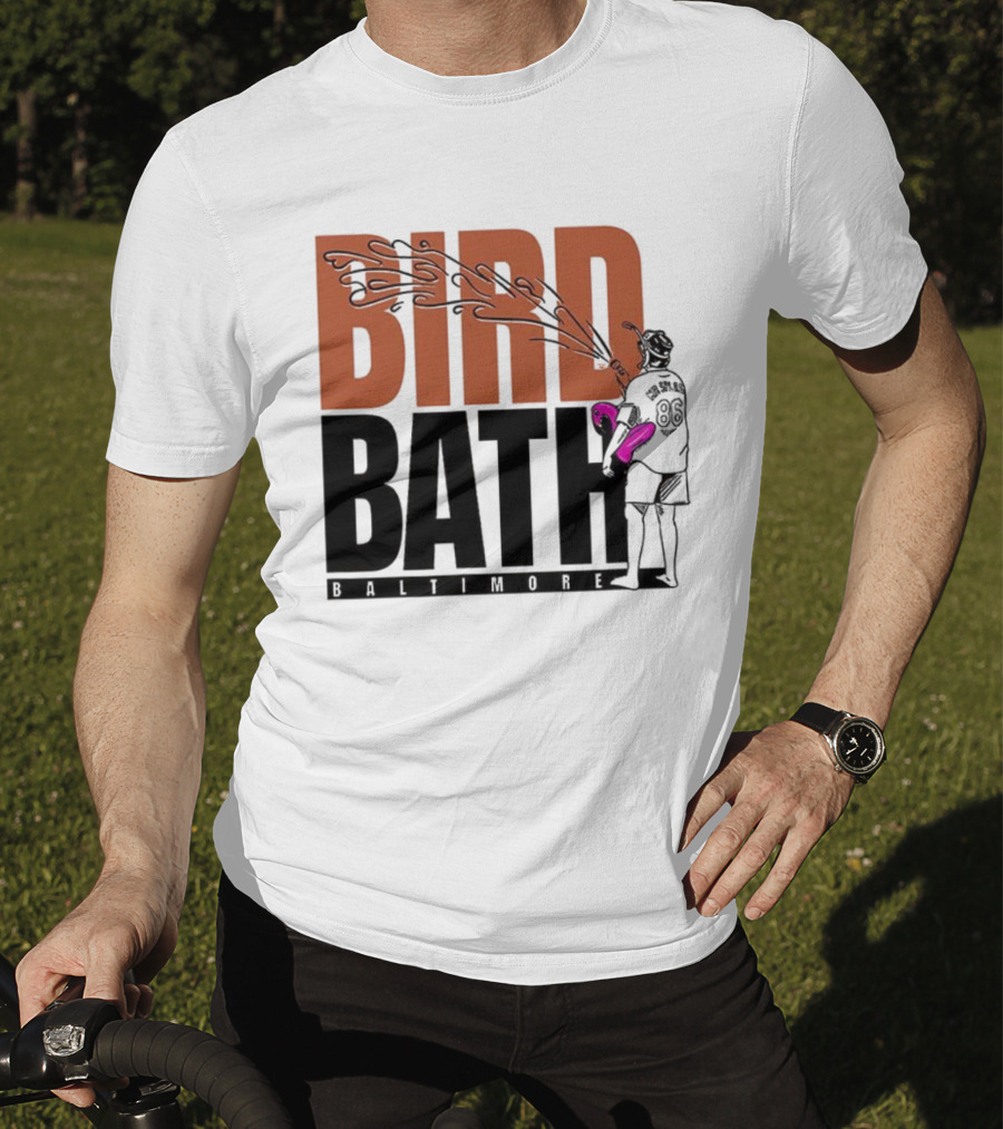 Bird Bath Mr. Splash Baltimore Orioles T-Shirt
