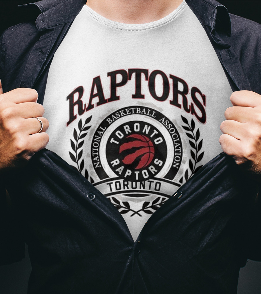 Toronto Raptors NBA Laurel Wreath Frame Retro T-Shirt