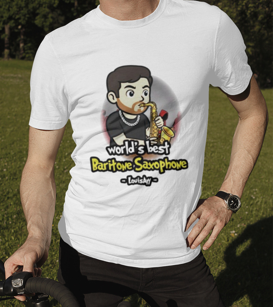 Baritone Saxophone World's Best Player Cartoon Character T-Shirt