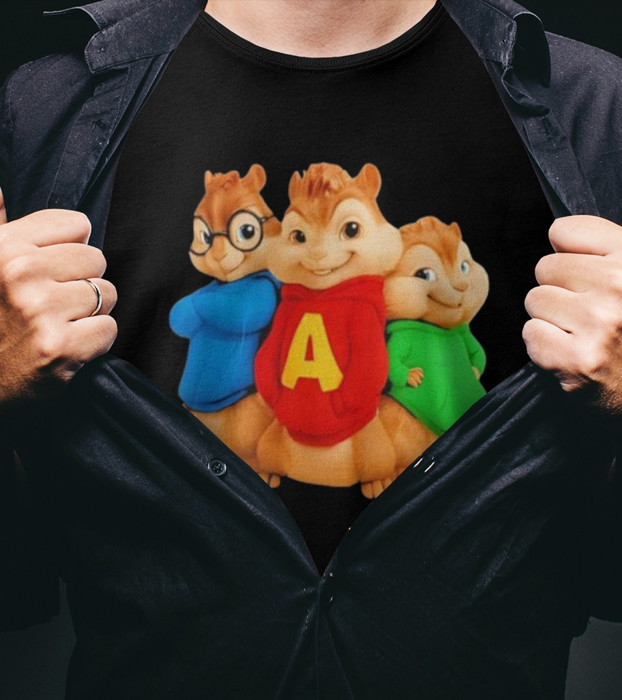 Alvin And The Chipmunks Trio Red Blue Green S T-Shirt