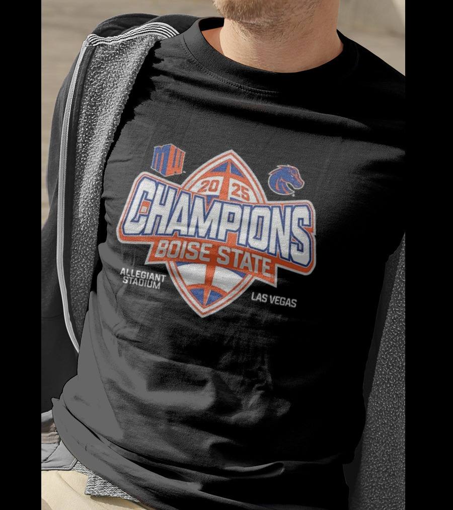 Boise State 2025 Champions Mountain West Football Albertsons Stadium Broncos Las Vegas T-Shirt