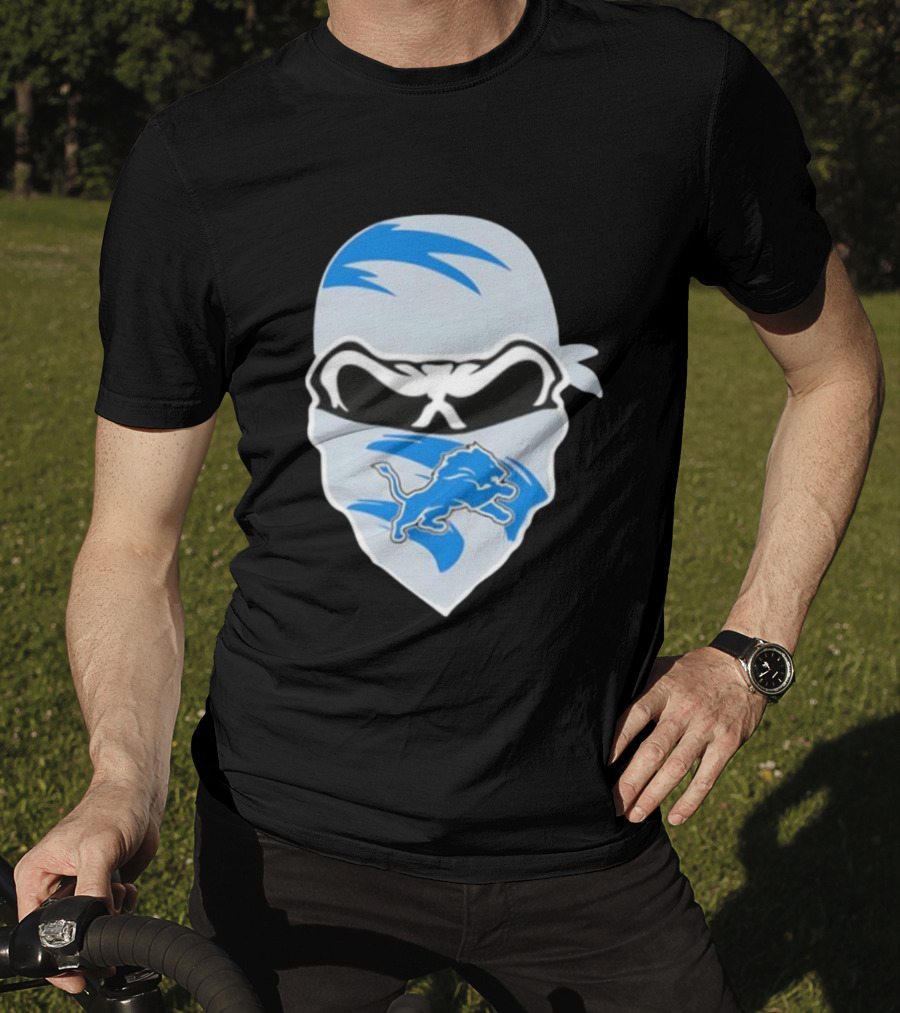 Bandana Man Detroit Lions Skull Stylish T-Shirt