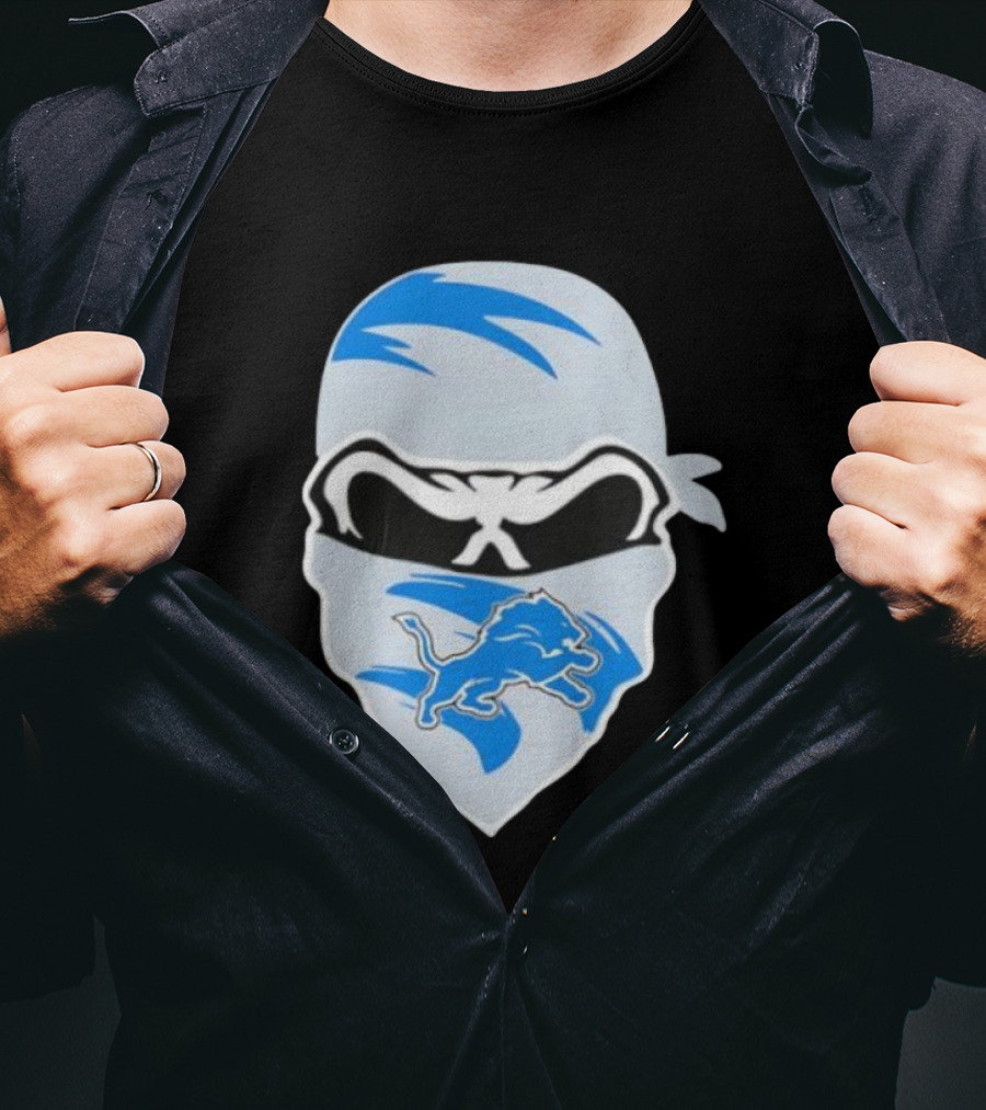 Bandana Man Detroit Lions Skull Stylish T-Shirt