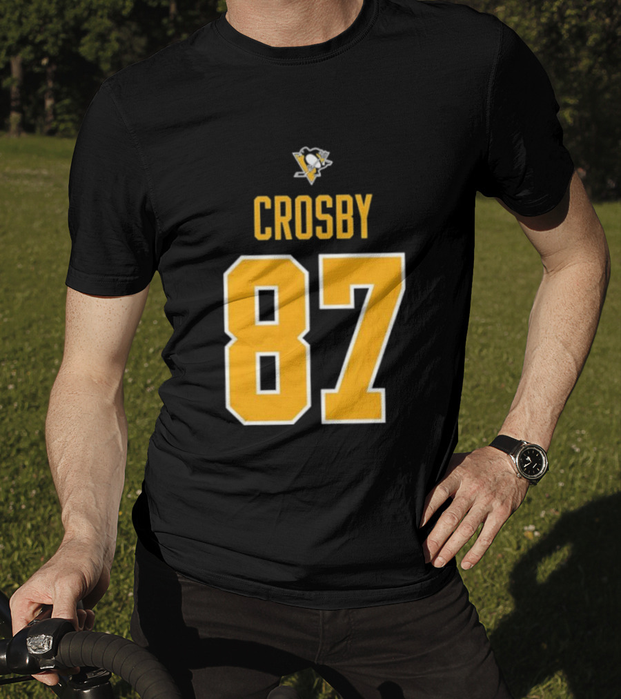 Crosby 87 Black Pittsburgh Penguins Stylish T-Shirt